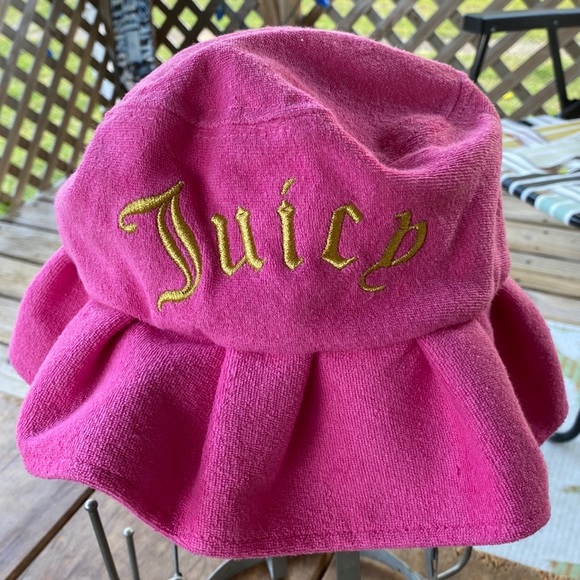 Juicy Couture Hot Pink Terry Cloth Bucket Hat - Picture 2 of 5